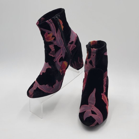 Steve Madden Velvet Floral Burnout Booties - Picture 8 of 15